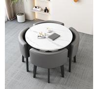 Modern Round Dining Table Set - Small Kitchen Breakfast Bar with Chairs - 31.5in Round Dining Table for Dining Room & Kitchen - Stylish Space-Saving Furniture