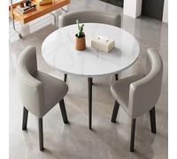 Modern Round Dining Table Set - Space-Saving Kitchen Table & Chair Combo for Offices Reception Areas Clubs Meeting Rooms and Stores - Durable Design for Stylish Dining