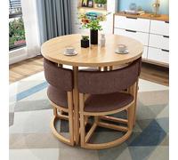 Modern Round Dining Table Set with 4 Chairs 80 cm Conference Table for Dining Room Kitchen & Living RoomStylish SpaceSaving Design