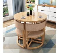 Modern Round Dining Table Set with 4 Chairs 80 cm Conference Table for Dining Room Kitchen & Living Room - Stylish & Space-Saving Furniture Solution