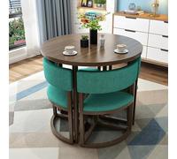 Modern Round Dining Table Set with 4 Chairs 80 cm Conference Table for Dining Room Kitchen & Living Room - Stylish & Space-Saving Design