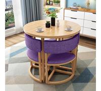 Modern Round Dining Table Set with 4 Chairs 80 cm Conference Table for Dining Room Kitchen & Living Room - Stylish and Space-Saving Design