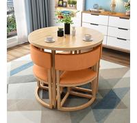 Modern Round Dining Table Set with 4 Chairs - 80cm Space-Saving Conference Table for Dining Room, Kitchen & Living Room - Stylish & Functional Furniture Solution