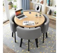 Modern Round Dining Table Set with 4 Chairs - Small Office Conference Room Furniture Stylish Kitchen & Lounge Dining Room Set 31.8cm Ideal for Compact Spaces