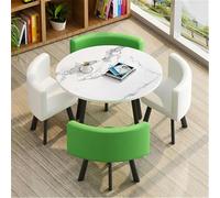Modern Round Dining Table Set with 4 Chairs Stylish Conference Table & Chair Combination for Kitchen Living Room 80x75cm - Perfect for Dining & Meetings