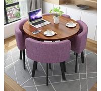 Modern Round Dining Table Set with 4 Chairs Stylish for Office Conference Room Kitchen Dining Room & Living Room Contemporary Design Space Saving & Versatile
