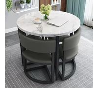 Modern Round Dining Table Set with 4 Chairs Stylish Kitchen Table Coffee Table for Living Room EntrywayColor U Perfect for Home & Dining Room Decor