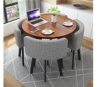 Modern Round Dining Table Set with 4 Chairs Stylish Office Conference Room Kitchen and Living Room Furniture Contemporary Design for Elegant Spaces