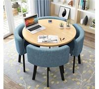 Modern Round Dining Table Set with 4 Chairs - Stylish Office Conference Room Kitchen Living Room Furniture - Contemporary Home Decor