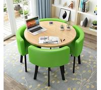 Modern Round Dining Table Set with 4 Chairs Stylish Office Conference Room Kitchen & Living Room Furniture Contemporary Design for Home & Workplace