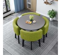 Modern Round Dining Table Set with 4 Chairs Wooden Kitchen Conference Table 80cm Versatile Dining Room Fur for Home & Reurant Use