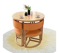 Modern Round Dining Table Set with 4 Chairs80cm Stylish Kitchen Bar Table for Living Room Balcony & CafeErgonomic Backrest Design for Office & Dining Spaces