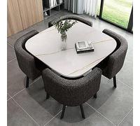 Modern Round Dining Table Set with 4 Stackable Chairs SpaceSaving Design for Smals & Events Sk Slish Negotiat Table for Retail Sales and Gatherings