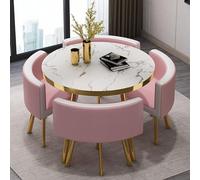 Modern Round Dining Table Set with Chairs - 31.5x29.5in Kitchen Table for Home & Garden Breakfast & Conference Use - Stylish Furniture for Dining Room & Bar