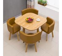 Modern Round Dining Table Set with Chairs for Kitchen Breakfast and Conference - 80x75cm (31.5x29.5in) - Stylish Furniture for Home & Garden.
