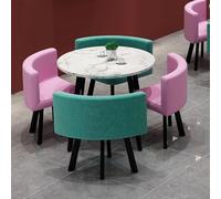 Modern Round Dining Table Set with Chairs for Kitchen Breakfast and Conference - Stylish 80x75cm Table for Home/Garden - Perfect for Dinner and Bar Use