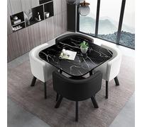 Modern Round Dining Table Set with Chairs for Kitchen Breakfast or Conference - 80x75cm (31.5x29.5in) - Stylish Furniture for Home & Garden
