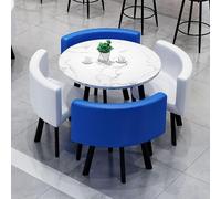 Modern Round Dining Table Set with Chairs for Kitchen & Garden 80x75cm Stylish Conference Table for Breakfast & Dinner Home Furniture #29