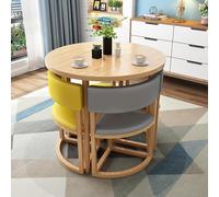 Modern Round Dining Table Set with Chairs - Stylish Combo for Home & Leisure, Perfect for Living Room & Lounge Decor - Colorful Design for Enhanced Aesthetics