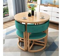 Modern Round Dining Table Set with Space-Saving Chairs - Compact Low Dining Furniture for Living Room Kitchen Conference Room - Ideal for Small Spaces A22