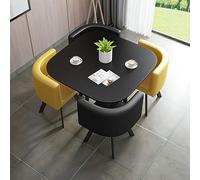 Modern Round Dining Table SetKitchen Breakfast Bar with 2 Chairs 80x75cm (31.5x29.5in) Stylish Furniture for Home Garden Restaurant Dinner & Brunch