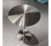 Modern Round Dining Table - Stainless Steel Bistro Pub Table, Versatile Cocktail Table for Restaurants, Cafes, Bars, and Small Spaces - Ideal for Breakfast, Coffee, and Dining.
