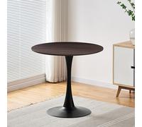 Modern Round Dining Table with Faux Marble Top - Stylish Small Space End Table for Kitchen Dining Room Living Room Bar Patio - Elegant Pedestal Base for Contemporary Leisure
