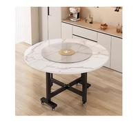 Modern Round Folding Kitchen Table for Restaurants Expandable Dining Table White 100cm Space-Saving Design Stylish and Versatile for Small Spaces