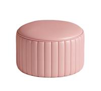 Modern Round FootrestUpholstered Leather Footstool for Desk & Sofa Footrest for Home Decor & t
