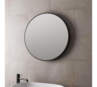 Modern Round Glass Mirror 600mm Black Frame Wall Mounted Bathroom Vanity