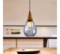 Modern Round Glass Pendant Light E27 4W LED Included Warm Chandelier for Dining Room Kitchen Study Staircase Loft Ceiling Lighting Transparent Shade.