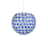 Modern Round Globe Easy Fit Pendant Shade with Small Acrylic Bead Jewels Happy Homewares Midnight One Size