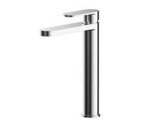 Modern Round High-Rise Mono Basin Mixer Tap - Chrome