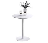 Modern Round High Top Bar Table | Metal Frame Cocktail Table | 40x72 cm Standing Dining Table | Easy to Assemble Small Kitchen Counter Table