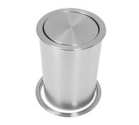 Modern Round inless Steel Countertop Trash Can with Flip Lid, Silent, Built-in Design, Ideal for Kitchen & Bathroom Waste Disposal