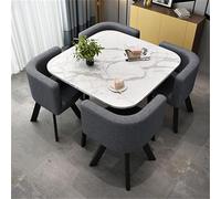 Modern Round Kitchen Dining Table Set with Chairs - Elegant Breakfast & Conference Table for Home/Garden - 80x75cm (31.5x29.5in)