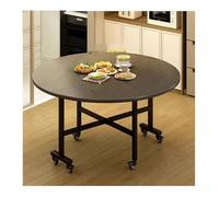 Modern Round Kitchen Table Folding Dining Table with Wheels Expandable Round Table for Home Collapsible Kitchen Table 100cm Gray - Perfect for Dining & Space-Saving