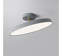 Modern Round LED Ceiling Light with 360° Rotatable Design Nordic Style Creative Aluminum Ceiling Lighting Fixture for Bedroom Hallway and Dining Room Grey + Warm White 30cm 24W