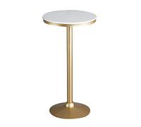 Modern Round Marble Cocktail Table with Metal Legs - Easy Assembly High Bar Table for Pub & Reception Elegant White Design & Stylish Iron Craftsmanship