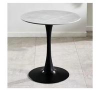 Modern Round Marble Dining Table 80cm Metal Base 4-Seater Kitchen Furniture Stylish Bistro Table for Dining Room Living Room Contemporary Coffee Table