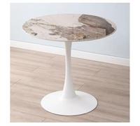 Modern Round Marble Dining Table for 4 Metal Base Kitchen TableDining Room Fur Perfect for Kitchen Dining Area Living Room (Size: 80CM Color: H)