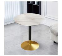 Modern Round Marble Dining Table with Gold Tulip Metal Legs 80cm White Circle Kitchen Table for Dining Room Office and Lounge