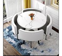 Modern Round Nesting Coffee Table & Chair Set - Elegant Solution for Small Spaces, Ideal for Meetings, Negotiations, and Retail Sales, Contemporary Workspace Furniture