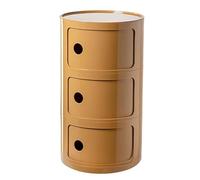 Modern Round Nightstand with Storage Bedroom & Living Room Table Drawer & Sliding Door Design Yellow Plastic nizer for Style & Functionality (Set of 3)