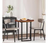 Modern Round Oak Dining Table - Solid Wood with Brown h, Sk Design for Indoor & Outdoor Use, Easy-Clean, Structure, Perfect for Home Décor.