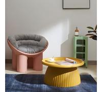 Modern Round Pedestal Coffee Table - Nordic Style Mini Side Table for Balcony or Living Room - Simple Design