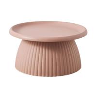 Modern Round Pedestal Coffee Table - Nordic Style Mini Side Table for Balcony or Living Room - Simple Design