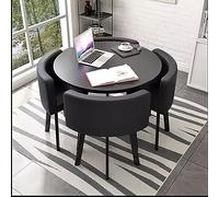 Modern Round Petite Table with Chairs for Office, Reception, Low Coffee Table & Meeting Space, Elegant Compact Design for Negotiation & Retail Sales