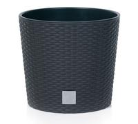 Modern Round Plastic Rattan Effect Flower Plant Garden Flower Herb Planter Pot