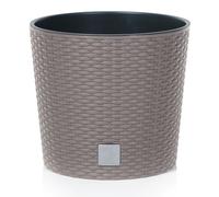 Modern Round Plastic Rattan Effect Flower Plant Garden Flower Herb Planter Pot